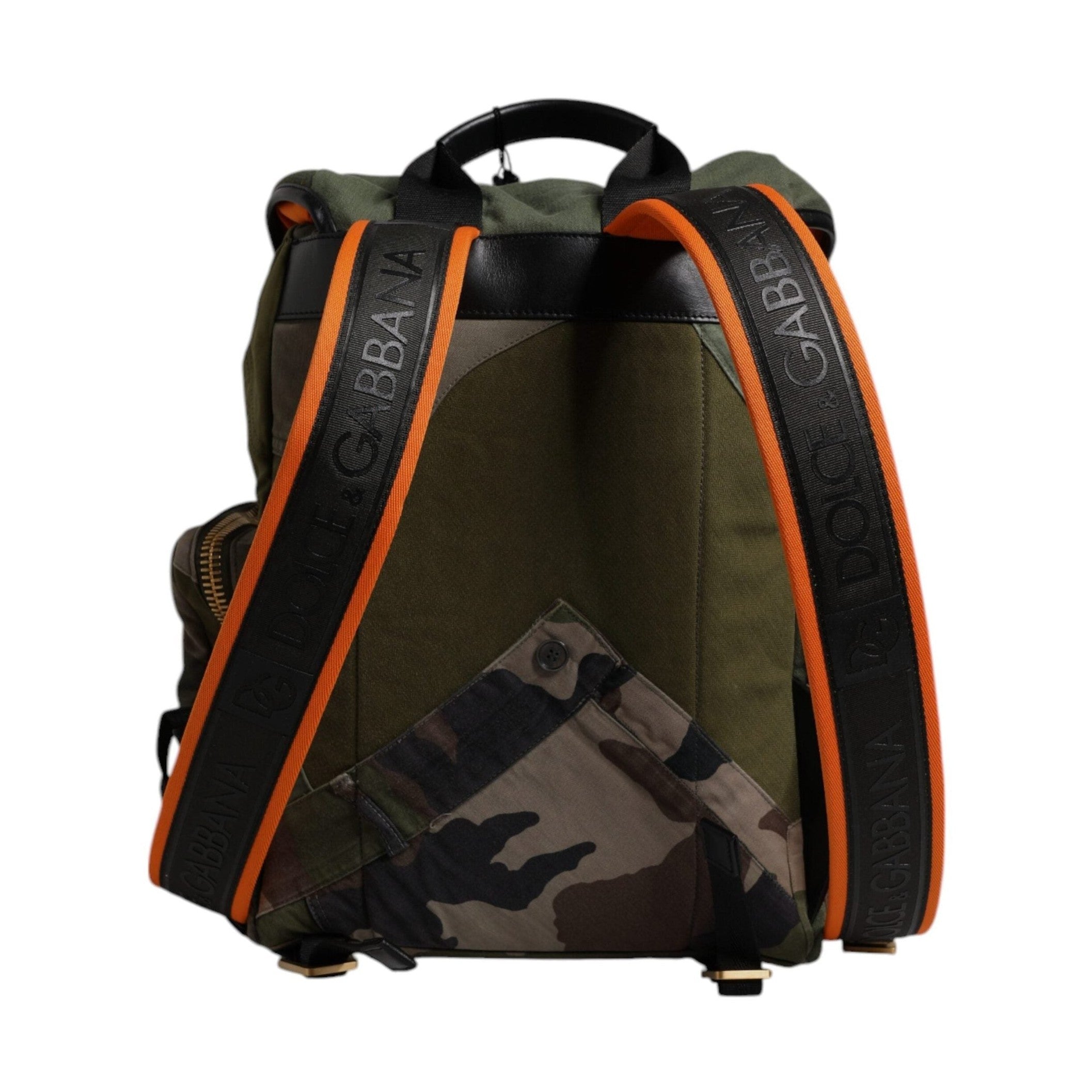 Dolce & Gabbana Military Green Patchwork Travel Backpack Bag