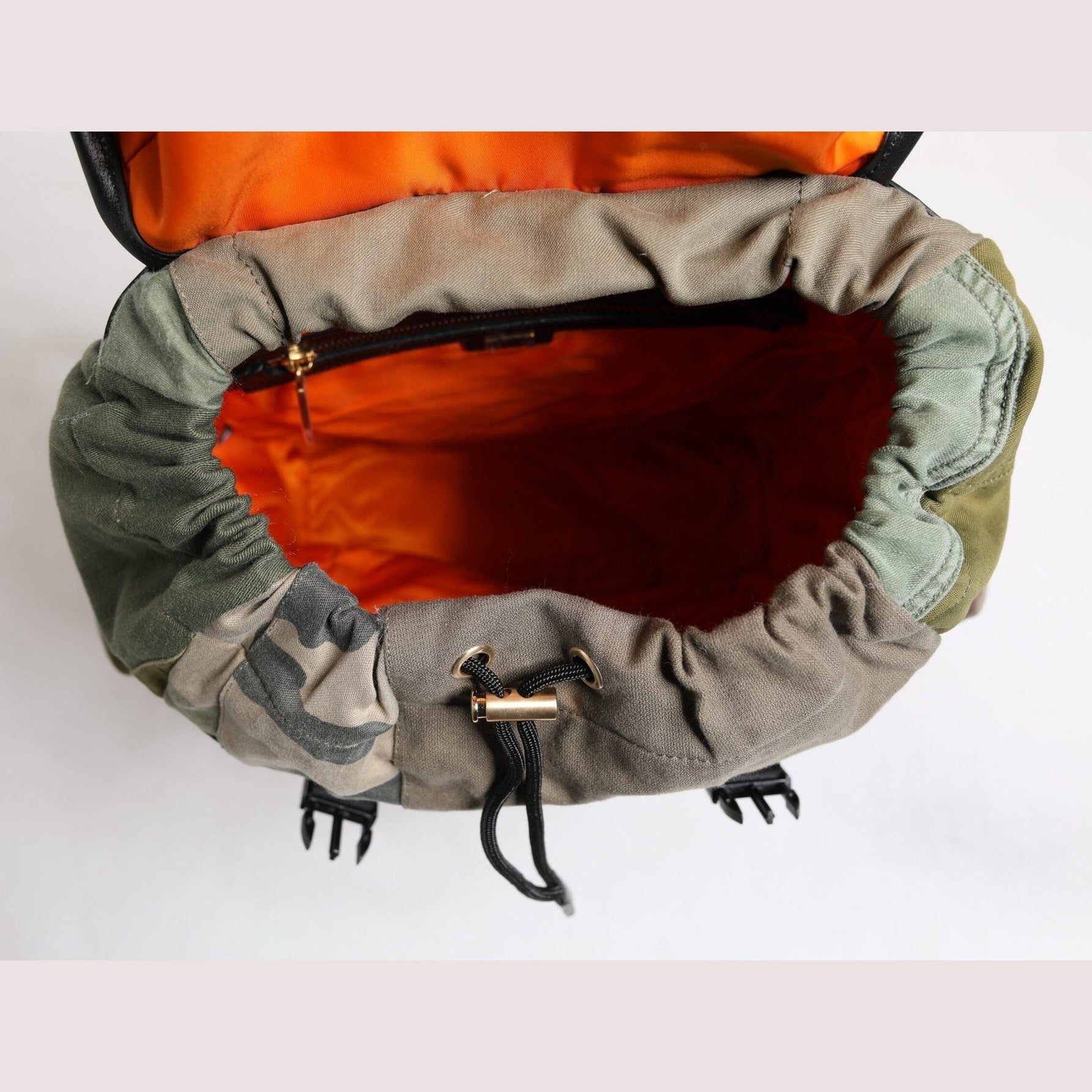 Dolce & Gabbana Military Green Patchwork Travel Backpack Bag