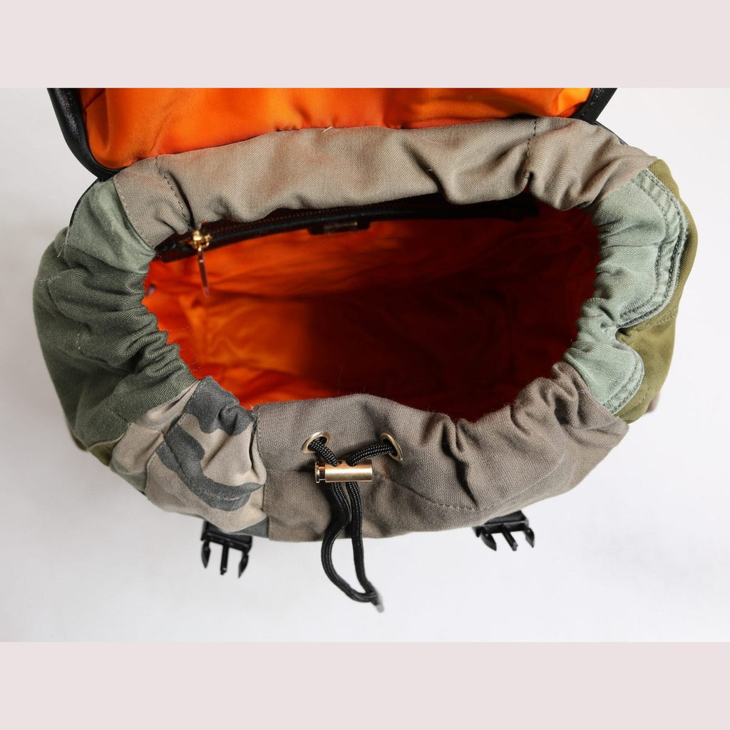 Dolce & Gabbana Military Green Patchwork Travel Backpack Bag