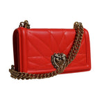 Dolce & Gabbana Red Quilted Devotion Crossbody Chain Phone Cover Bag