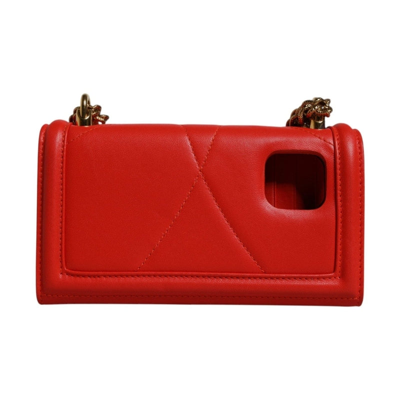 Dolce & Gabbana Red Quilted Devotion Crossbody Chain Phone Cover Bag