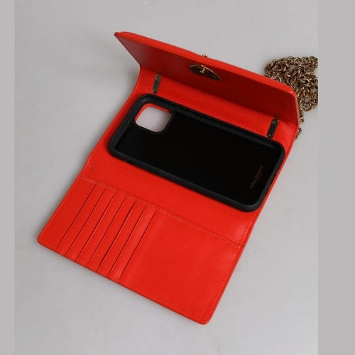 Dolce & Gabbana Red Quilted Devotion Crossbody Chain Phone Cover Bag