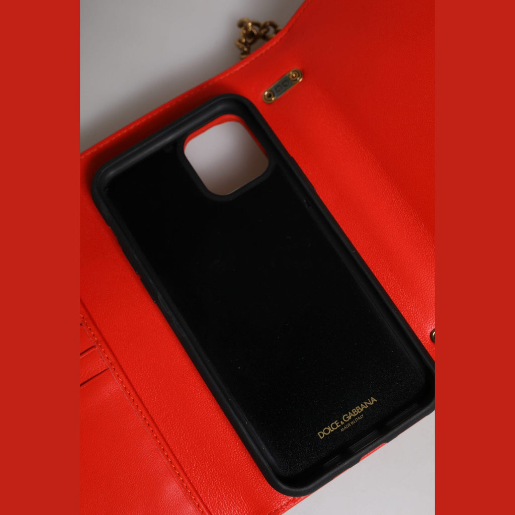 Red Quilted Devotion Crossbody Chain Phone Cover Bag