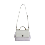Dolce & Gabbana White Rafia Leather Top Handle Crossbody Bag