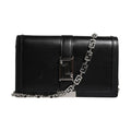 Versace Black Calfskin Leather Chain Strap Shoulder Crossbody Bag