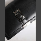 Versace Black Calfskin Leather Chain Strap Shoulder Crossbody Bag