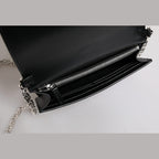 Versace Black Calfskin Leather Chain Strap Shoulder Crossbody Bag