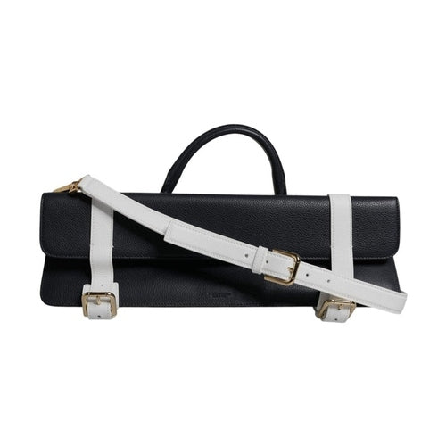 Dolce & Gabbana Blue White Calfskin Leather Crossbody Shoulder Bag