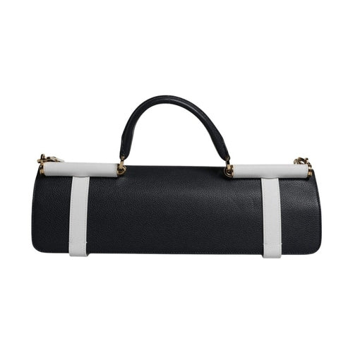 Dolce & Gabbana Blue White Calfskin Leather Crossbody Shoulder Bag