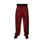 Dolce & Gabbana Red Leopard Print Polyester Men Jogger Pants