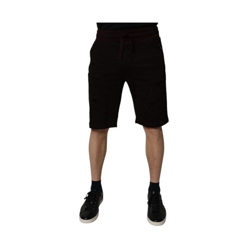 Dolce & Gabbana Maroon Cotton Sweatshorts Men Bermuda Shorts