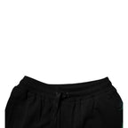 Dolce & Gabbana Black Cotton Logo Floral Print Bermuda Shorts