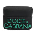 Dolce & Gabbana Black Orange Silicone Embossed Logo Airpods Case