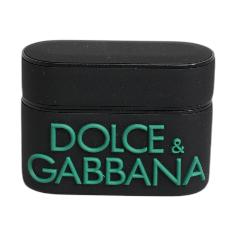 Dolce & Gabbana Black Orange Silicone Embossed Logo Airpods Case