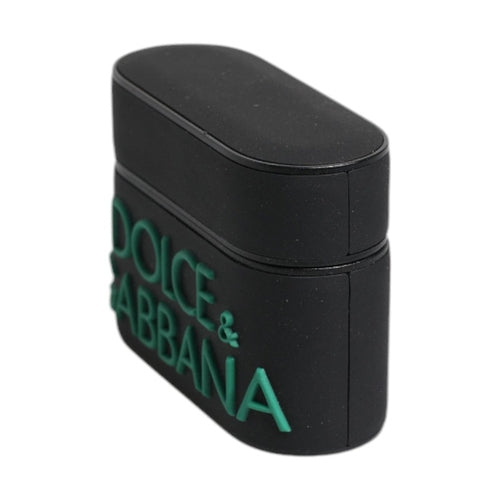 Dolce & Gabbana Black Orange Silicone Embossed Logo Airpods Case