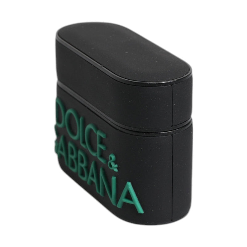 Dolce & Gabbana Black Orange Silicone Embossed Logo Airpods Case