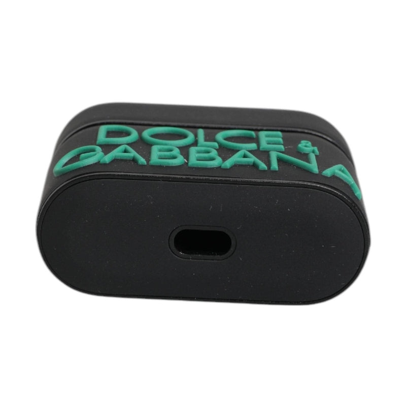 Dolce & Gabbana Black Orange Silicone Embossed Logo Airpods Case