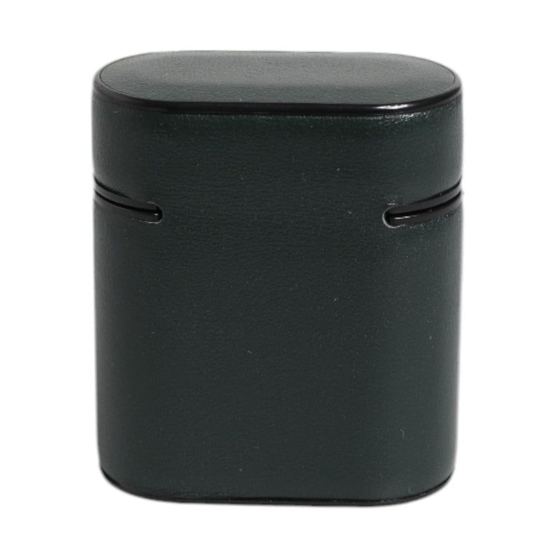 Dolce & Gabbana Green Calfskin Leather Logo Print Flip Holder Airpods Case