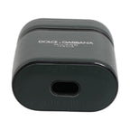 Dolce & Gabbana Green Calfskin Leather Logo Print Flip Holder Airpods Case