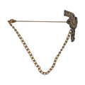 Black Gold Brass Copper Revolver Brooch Lapel Pin