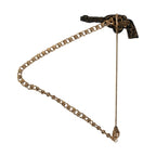 Dolce & Gabbana Black Gold Brass Copper Revolver Brooch Lapel Pin
