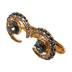 Dolce & Gabbana Brass Gold Black Crystal Luna Cufflink