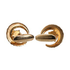 Dolce & Gabbana Brass Gold Black Crystal Luna Cufflink