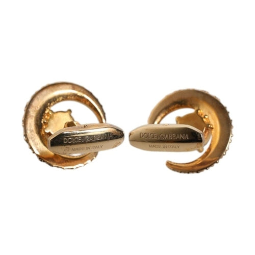 Dolce & Gabbana Brass Gold Black Crystal Luna Cufflink