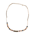 Dolce & Gabbana Black Gold Wooden Beaded Logo Pendant Necklace