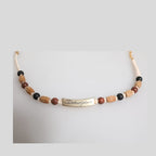 Dolce & Gabbana Black Gold Wooden Beaded Logo Pendant Necklace