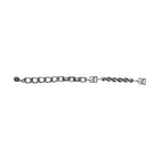 Dolce & Gabbana Silver Tone Chain Lobster Clasp Logo Gray Pearls Bracelet