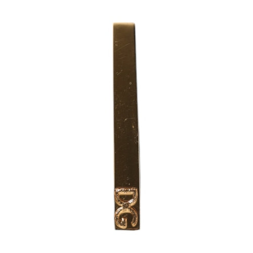 Dolce & Gabbana Gold Tone Brass Logo Branded Tie Clip Bar