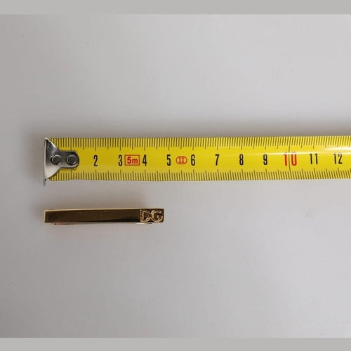Dolce & Gabbana Gold Tone Brass Logo Branded Tie Clip Bar