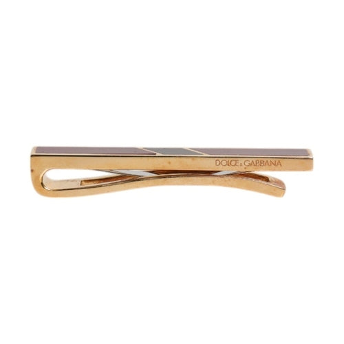 Dolce & Gabbana Multicolor Gold Tone Brass Tie Clip Bar