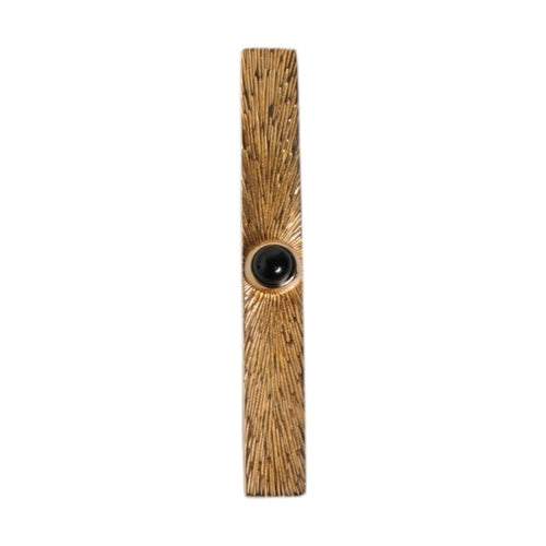 Dolce & Gabbana Black Sapphire Gold Tone Brass Tie Clip Bar