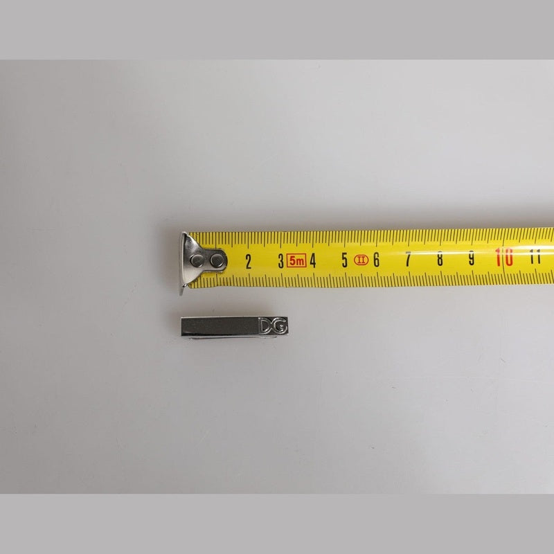 Dolce & Gabbana Silver Tone Brass Logo Branded Tie Clip Bar