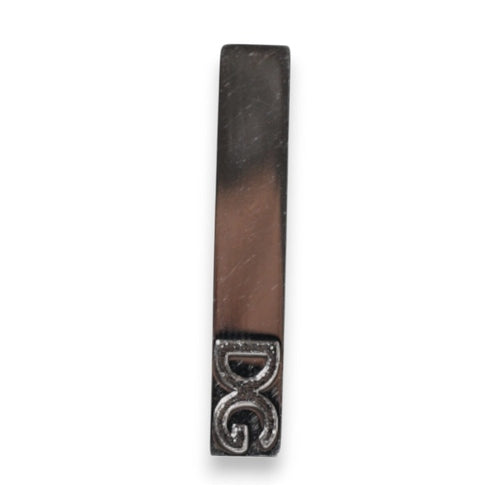 Dolce & Gabbana Silver Tone Brass Logo Branded Tie Clip Bar