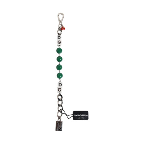 Dolce & Gabbana Silver Tone Brass Bead Dice Logo Embellish Charm Bracelet