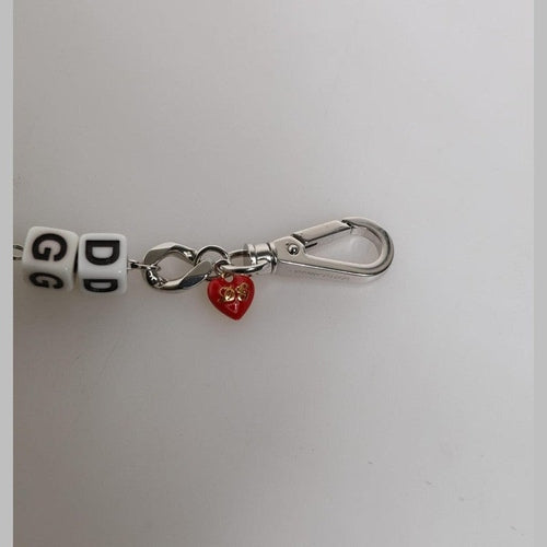 Dolce & Gabbana Silver Tone Brass Bead Dice Logo Embellish Charm Bracelet