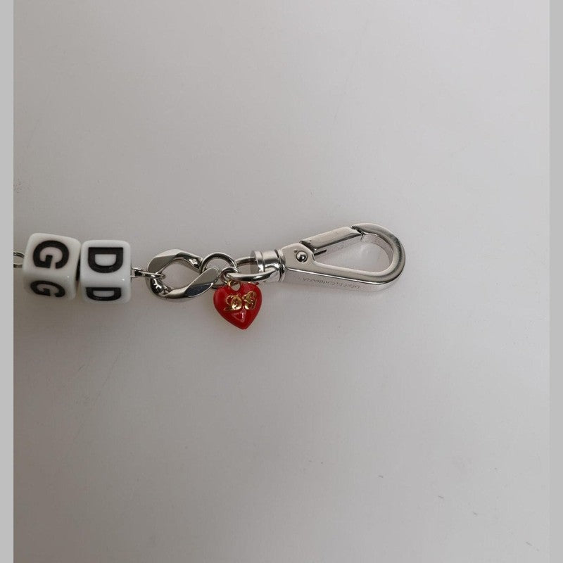 Dolce & Gabbana Silver Tone Brass Bead Dice Logo Embellish Charm Bracelet