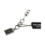 Dolce & Gabbana Silver Brass Chain Dice Logo Embellished Charm Bracelet