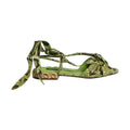 Green Animal Print Ankle Wrap Sandals Shoes