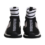 Dolce & Gabbana Black Gray Sorrento Socks Women Sneakers Shoes