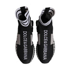 Dolce & Gabbana Black Gray Sorrento Socks Women Sneakers Shoes