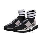 Dolce & Gabbana Black Gray Sorrento Socks Women Sneakers Shoes
