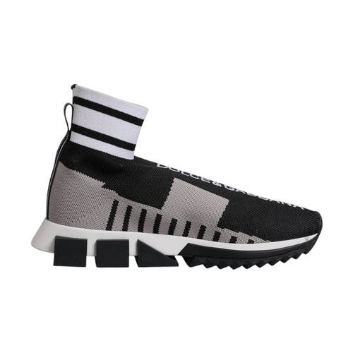 Dolce & Gabbana Black Gray Sorrento Socks Women Sneakers Shoes