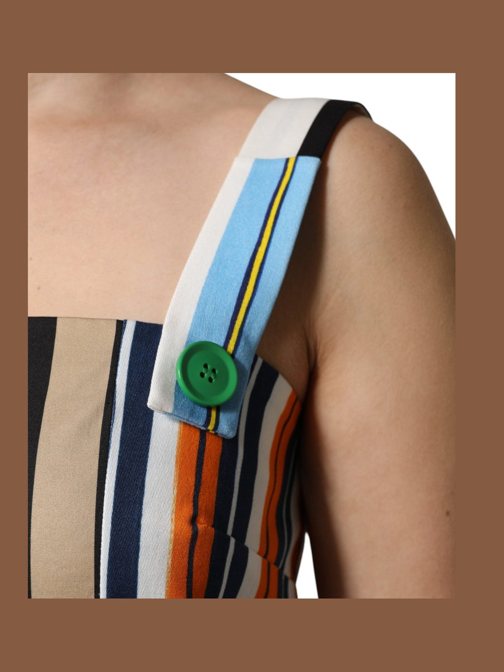 Dolce & Gabbana Multicolor Cotton Stripe Sleeveless Dress