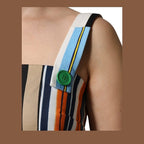 Dolce & Gabbana Multicolor Cotton Stripe Sleeveless Dress