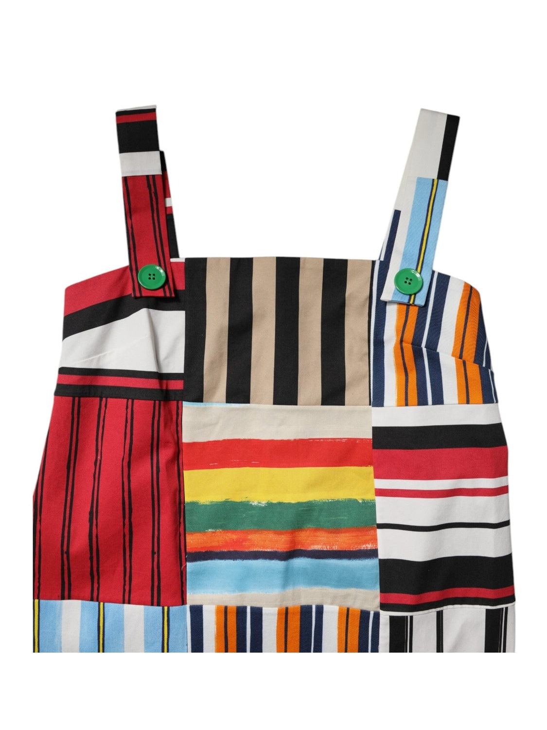 Dolce & Gabbana Multicolor Cotton Stripe Sleeveless Dress