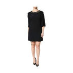 Dolce & Gabbana Black Crystal Embellished Round Neck Mini Dress